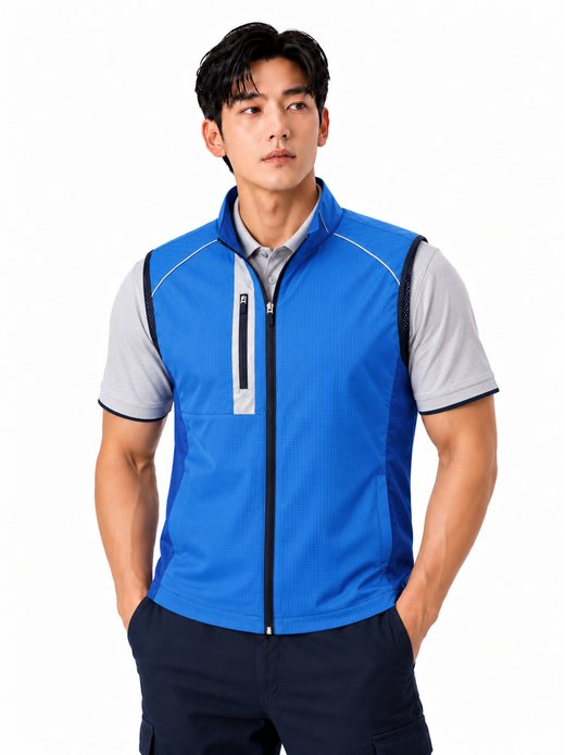 반사 타공 배색경량 스트레치 조끼 코발트 MK-252J