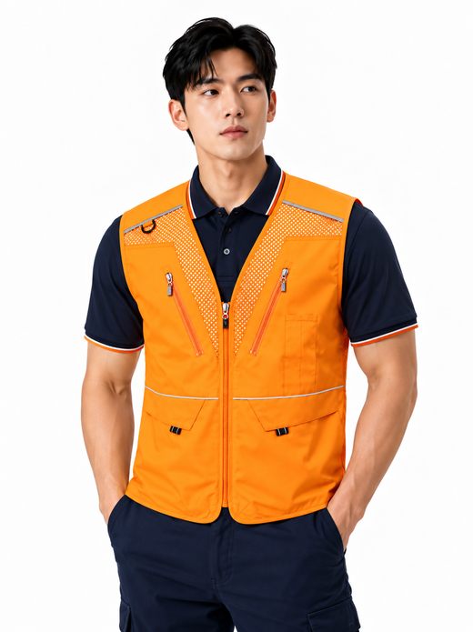 다용도 포켓 작업 레져조끼 오렌지 MK-256J