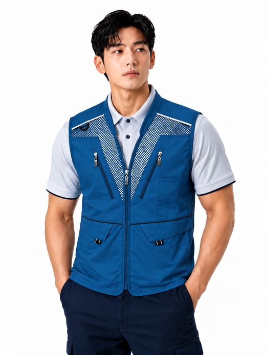 다용도 포켓 작업 레져조끼 블루 MK-259J
