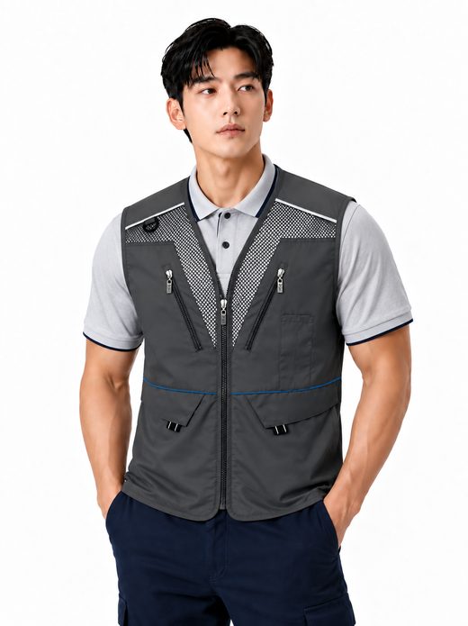 다용도 포켓 작업 레져조끼 다크그레이 MK-264J
