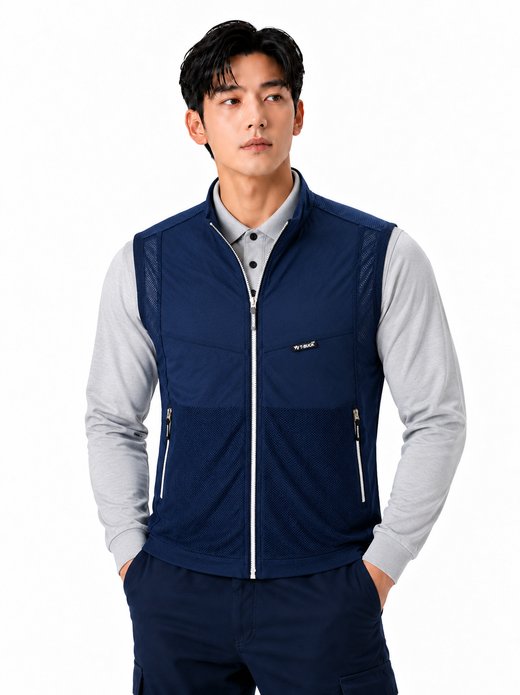 에어 스트레츠 스판 조끼 네이비 MK273J