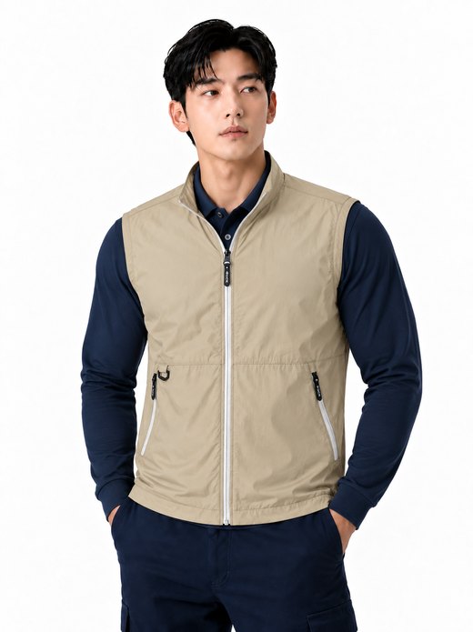 경량 바람막이 조끼 베이지 MK-281J