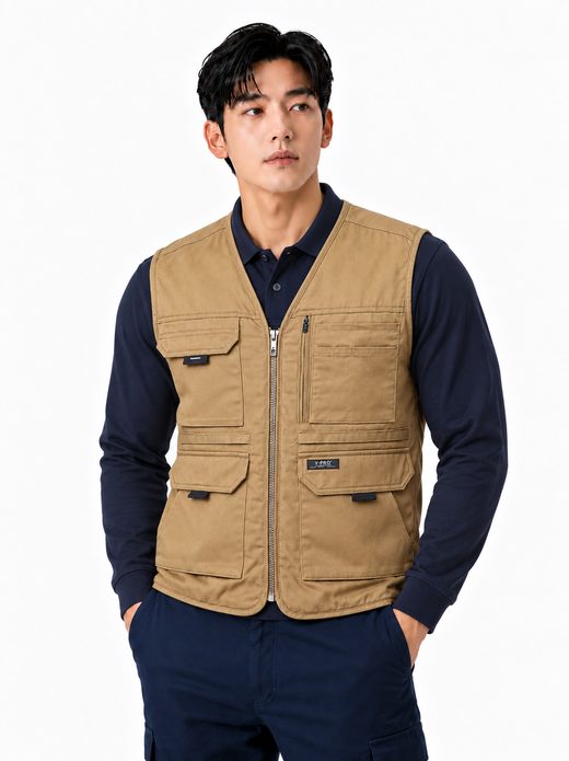 공구포켓 겨울 작업복 패딩조끼 베이지 MK-501J(BR)
