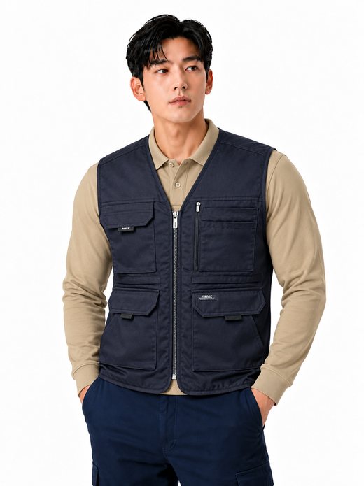 공구포켓 겨울 작업복 패딩조끼 네이비 MK-501J(NA)