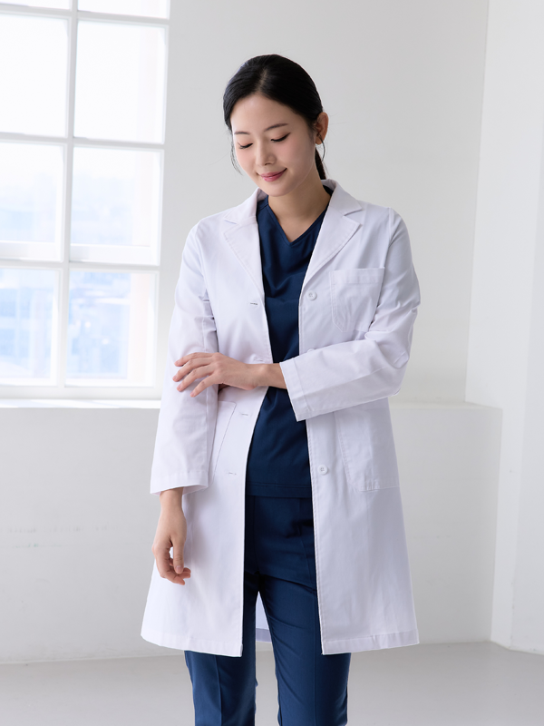 여성 포버튼 레귤러 롱랩코트
